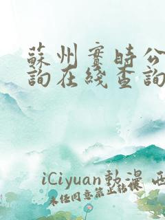 苏州实时公交查询在线查询