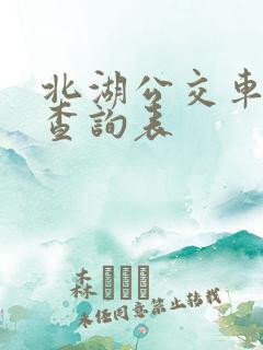北湖公交车路线查询表