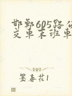 邯郸605路公交车末班车几点