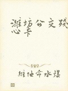 潍坊公交残疾爱心卡