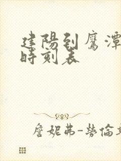 建阳到鹰潭火车时刻表