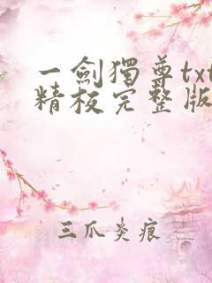 一剑独尊txt精校完整版