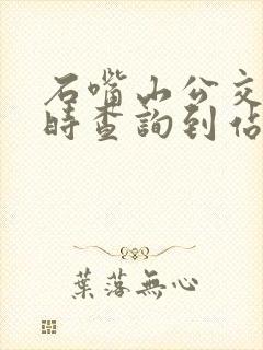 石嘴山公交车实时查询到站