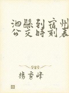 泗县到宿州东站公交时刻表