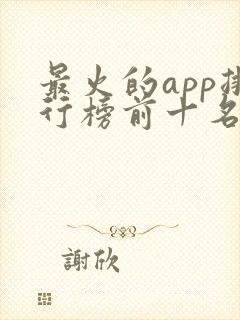 最火的app排行榜前十名
