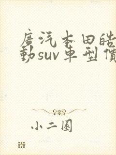 广汽本田皓影电动suv车型价格