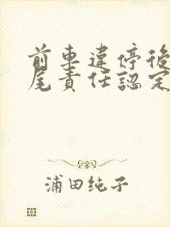 前车违停后车追尾责任认定