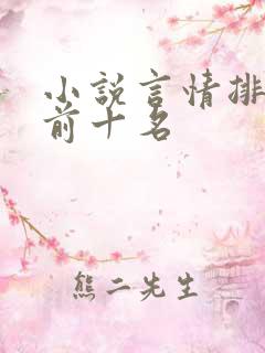 小说言情排行榜前十名
