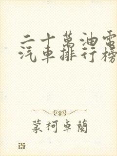 二十万油电混动汽车排行榜