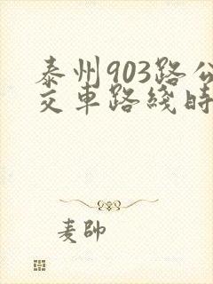 泰州903路公交车路线时间表