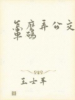 怎么弄公交车乘车码