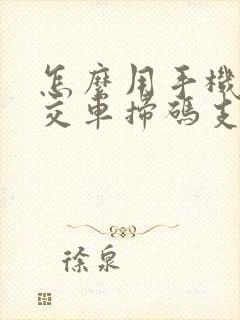 怎么用手机坐公交车扫码支付