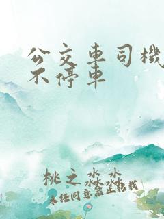 公交车司机到站不停车