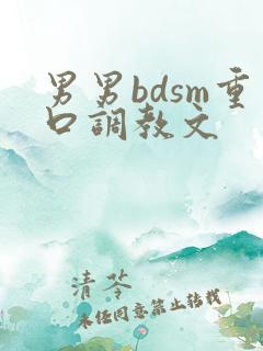 男男bdsm重口调教文