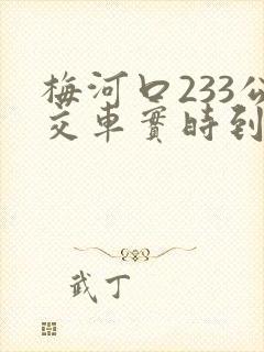 梅河口233公交车实时到站查询