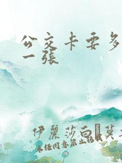 公交卡要多少钱一张