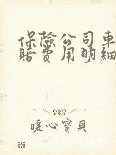 保险公司车祸理赔费用明细