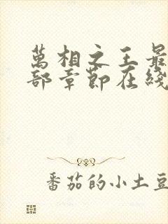 万相之王最新全部章节在线阅读