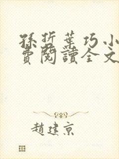 孙哲叶巧小说免费阅读全文最新章节