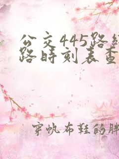 公交445路线路时刻表查询