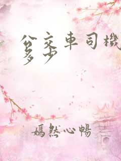 公交车司机工资多少 公交车司机工资多少