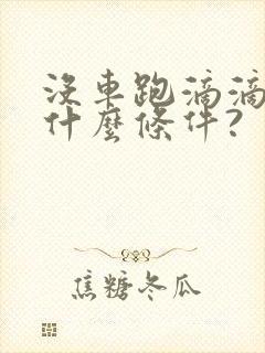 没车跑滴滴需要什么条件?