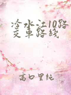 冷水江10路公交车路线