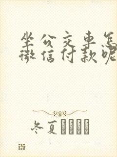坐公交车怎么用微信付款呢