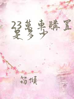 23万车购置税是多少