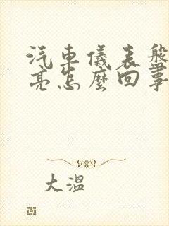 汽车仪表盘灯不亮怎么回事