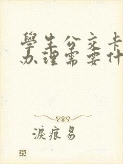 学生公交卡怎么办理需要什么证件