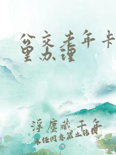 公交老年卡去哪里办理