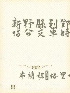 新野县到邓州东站公交车时刻表