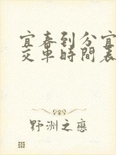 宜春到分宜的公交车时间表