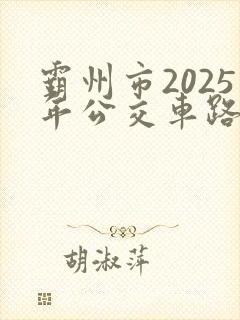 霸州市2025年公交车路线