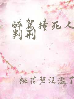 醉驾撞死人怎么判刑