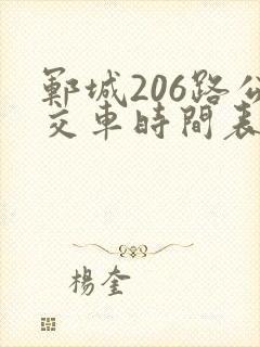 郓城206路公交车时间表