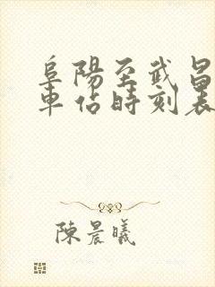 阜阳至武昌的火车站时刻表