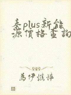 秦plus新能源价格查询