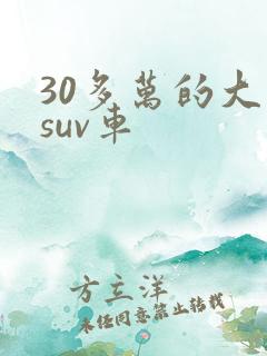 30多万的大众suv车