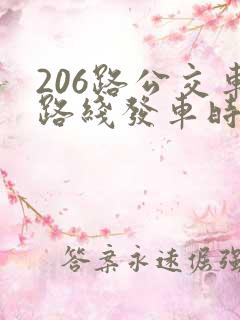 206路公交车路线发车时间