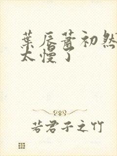 叶辰萧初然更新太慢了 叶辰萧初然更新太慢了