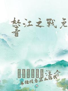 怒江之战免费观看