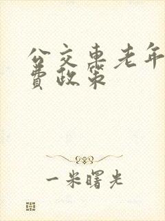 公交车老年人免费政策 公交车老年人免费政策