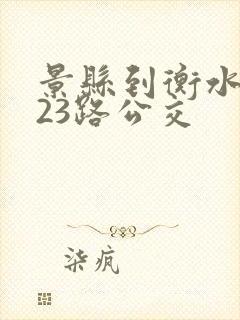 景县到衡水的123路公交