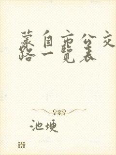 蒙自市公交车线路一览表