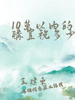 10万以内的车购置税多少钱