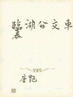 临湖公交车时间表 临湖公交车时间表