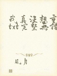我真没想重生啊txt完整无错版