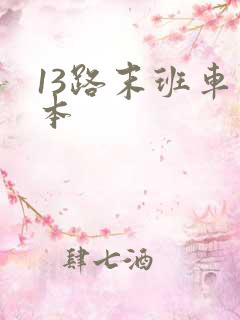 13路末班车完本 13路末班车完本